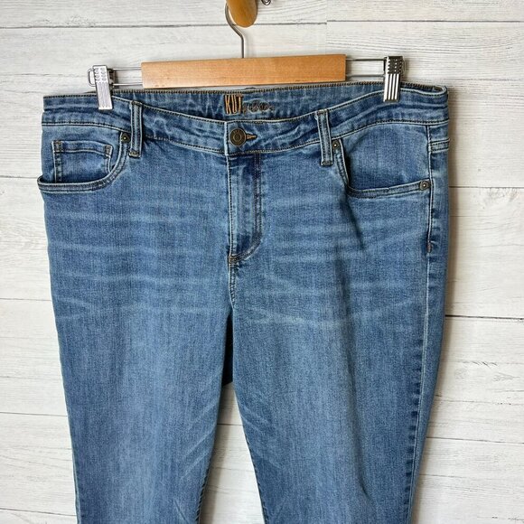 Kut from the Kloth Jeans Womens Size 16 Medium Wash Straight Leg Whiskering - Picture 6 of 15